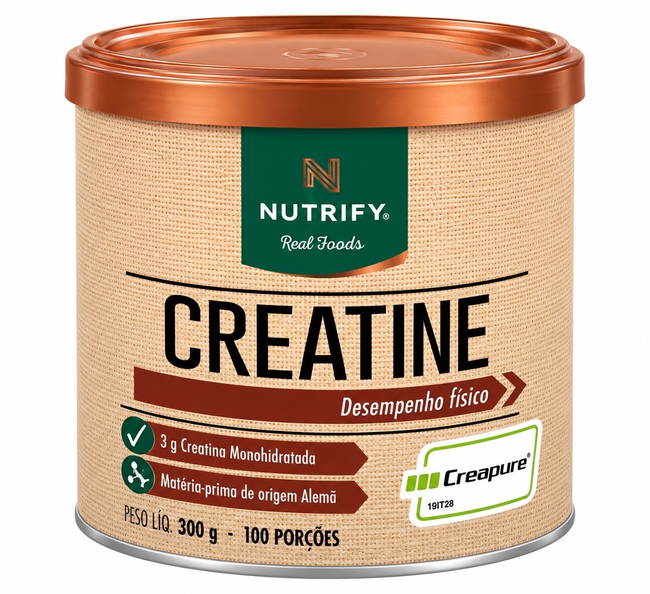 Creatina Monohidratada Nutrify Creapure 300g – 100 Porções