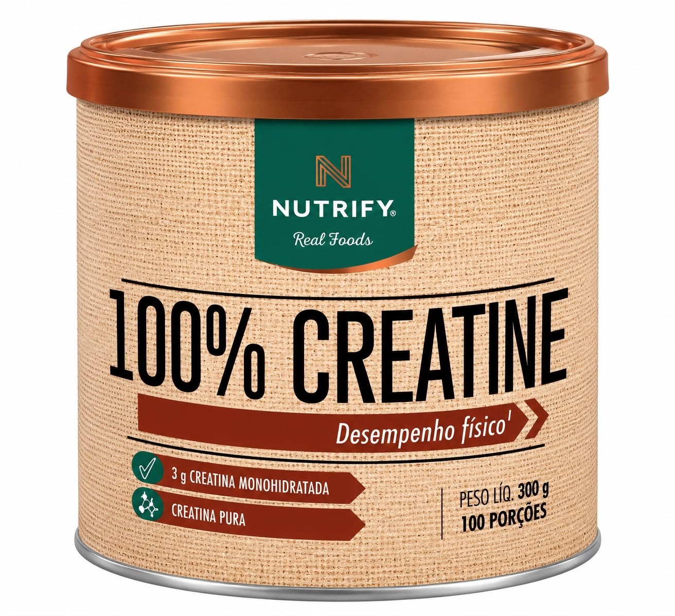 Creatina Monohidratada Nutrify 100% Pura 300g – 100 Porções