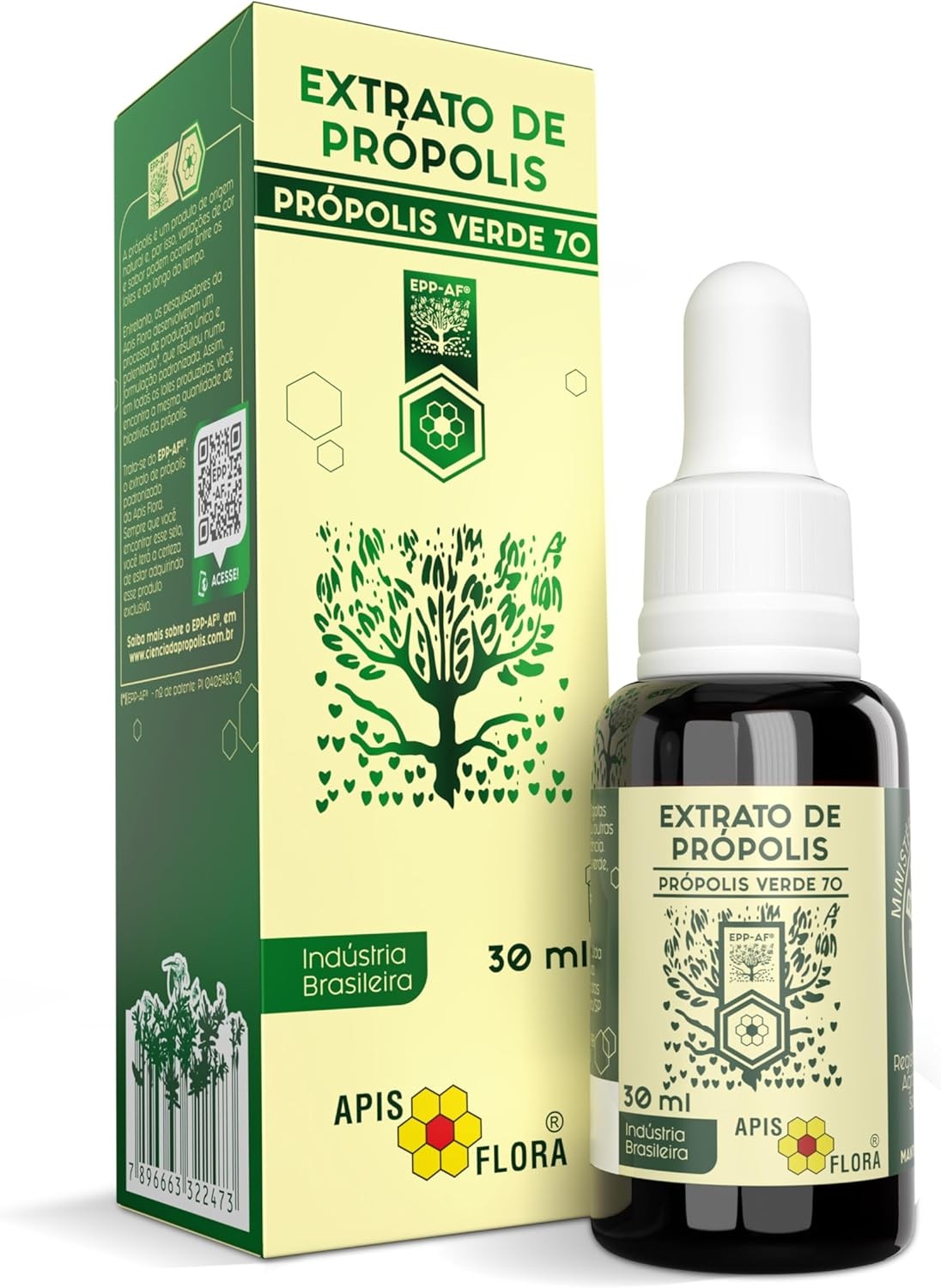 Propolis Apis Flora Extrato De Própolis Verde 70 - 30 Ml Linha Própolis