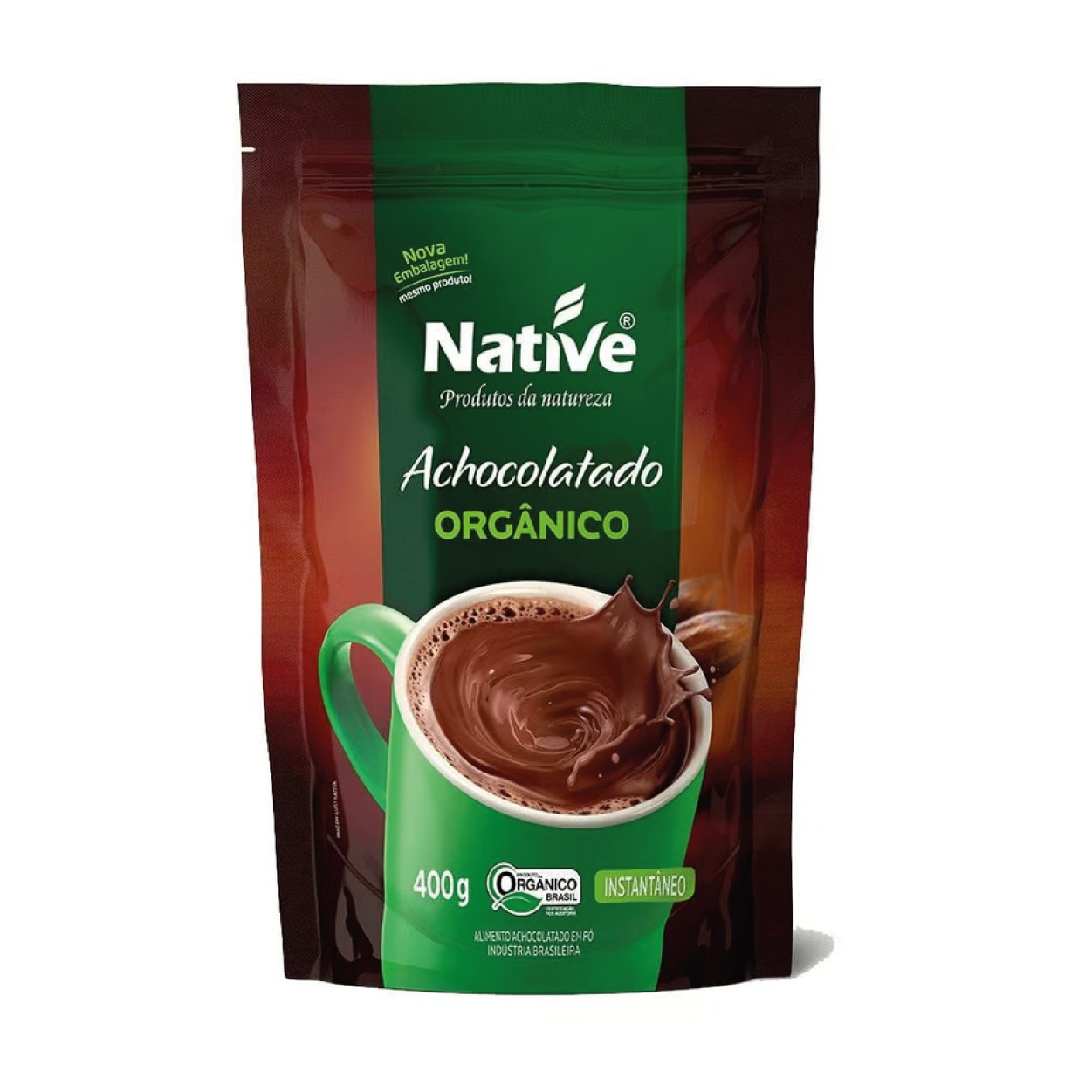 Achocolatado orgânico instantâneo native em pouch 400g