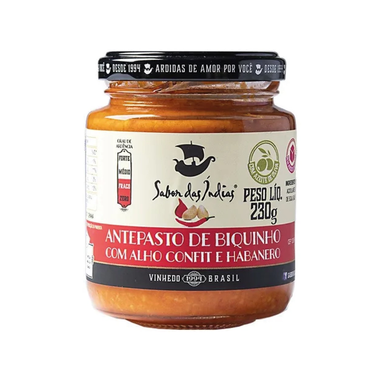 Antepasto de biquinho com alho confit e habanero 230g