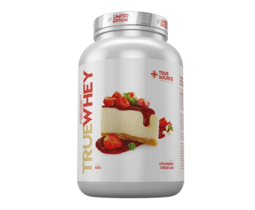 True whey hidrolisado e Isolado 837g sabor strawberry cheesecake