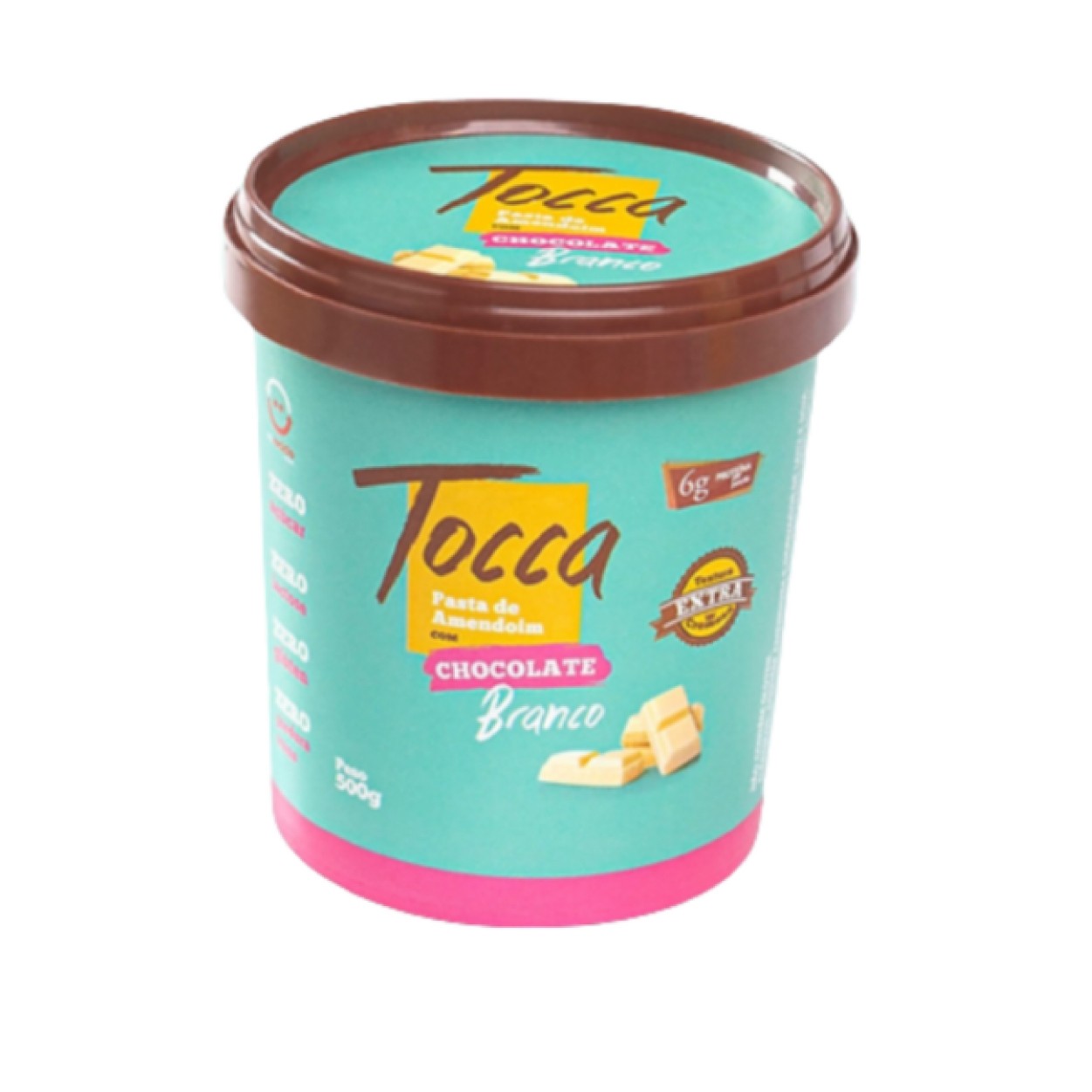 Pasta de amendoim Tocca sabor chocolate branco 500gr