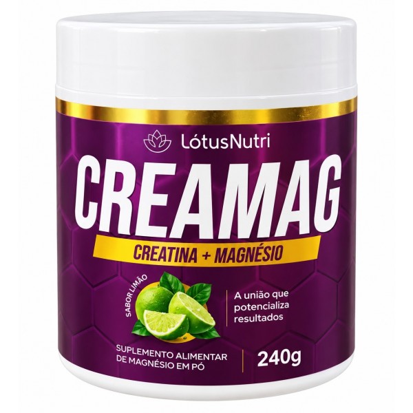 CreaMag LótusNutri Creatina + Magnésio 240g – Sabor Limão
