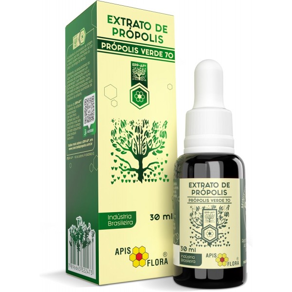 Propolis Apis Flora Extrato De Própolis Verde 70 - 30 Ml Linha Própolis