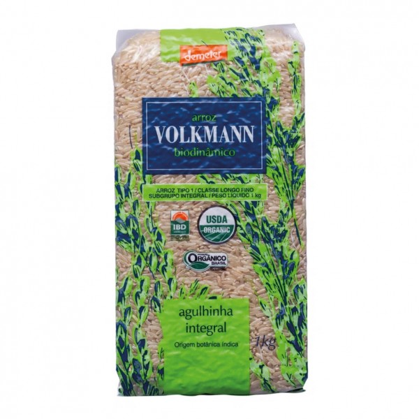 Arroz agulhinha integral orgânico biodinâmico Volkmann 1kg