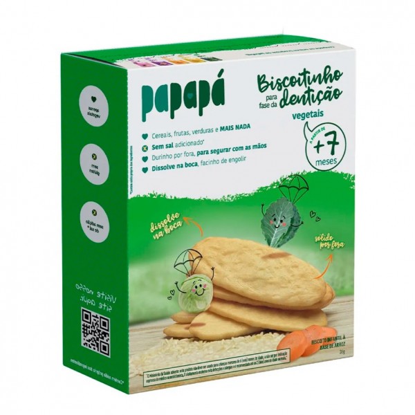 Biscoitinhos para fase da dentição sabor vegetais