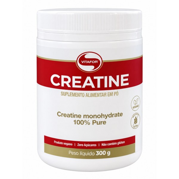 Creatina Monohidratada Vitafor 100% Pura 300g – Vegana e Sem Glúten