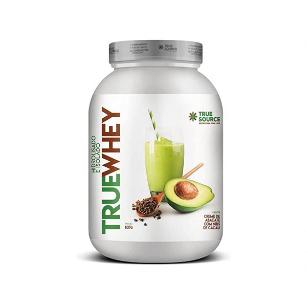 True whey hidrolisado e Isolado 837g sabor creme de abacate com nibs de cacau