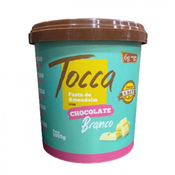 Pasta de amendoim Tocca sabor chocolate  branco 1KG