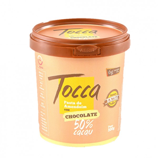 Pasta de amendoim Tocca sabor chocolate 50% cacau 500gr