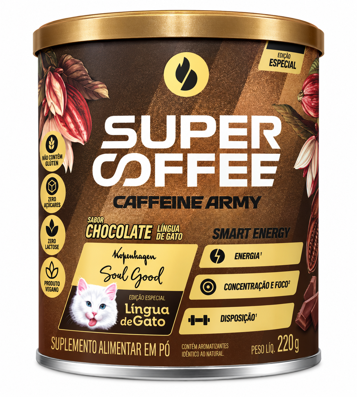 SuperCoffee Chocolate Língua de Gato  220g Caffeine Army