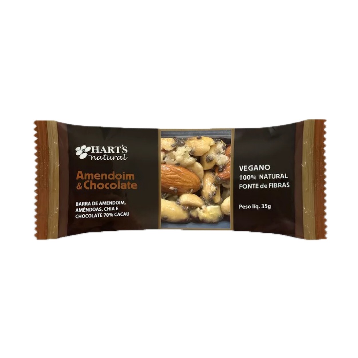 Barra de nuts 35gr sabor amendoim e chocolate