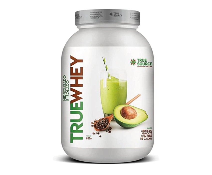 True whey hidrolisado e Isolado 837g sabor creme de abacate com nibs de cacau