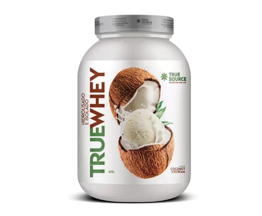  True whey hidrolisado e Isolado 837g sabor coconut icecream