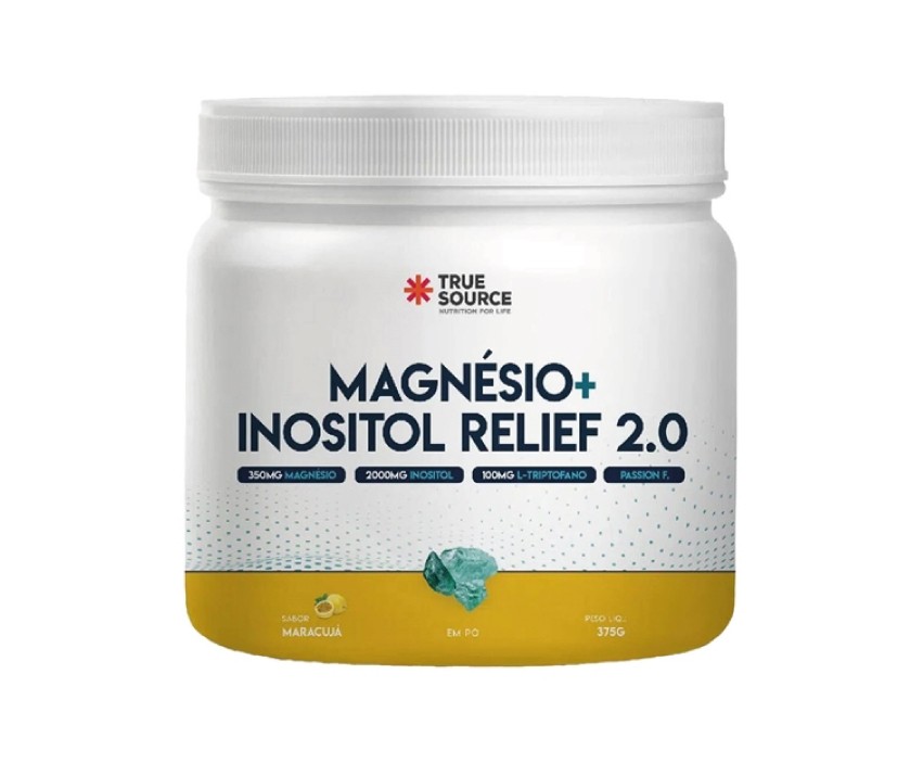 True Source magnésio + inositol 350gr relief 3.0 sabor maracujá