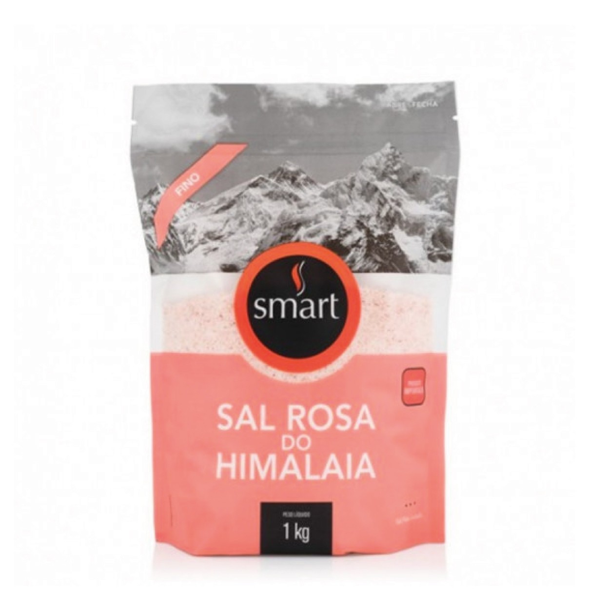 Sachê de sal rosa do himalaia fino 1kg